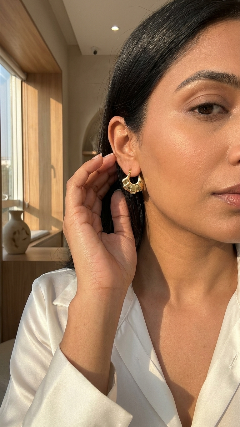 Chunky Gold Hoop Earrings