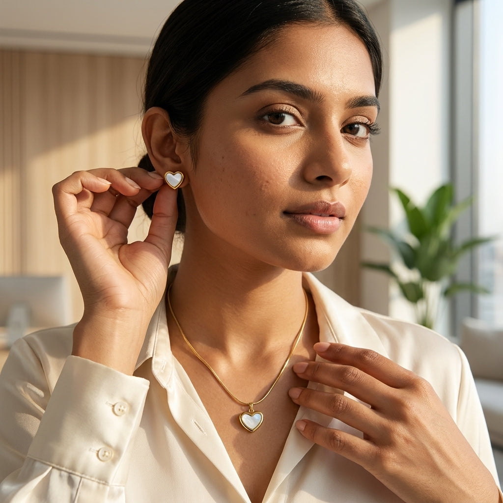 Sweetheart Necklace & Earrings Set