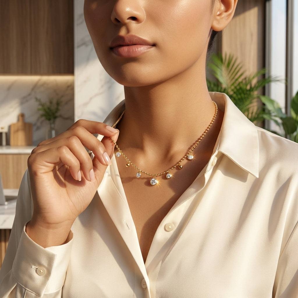 Starlit Dainty Crystal Necklace