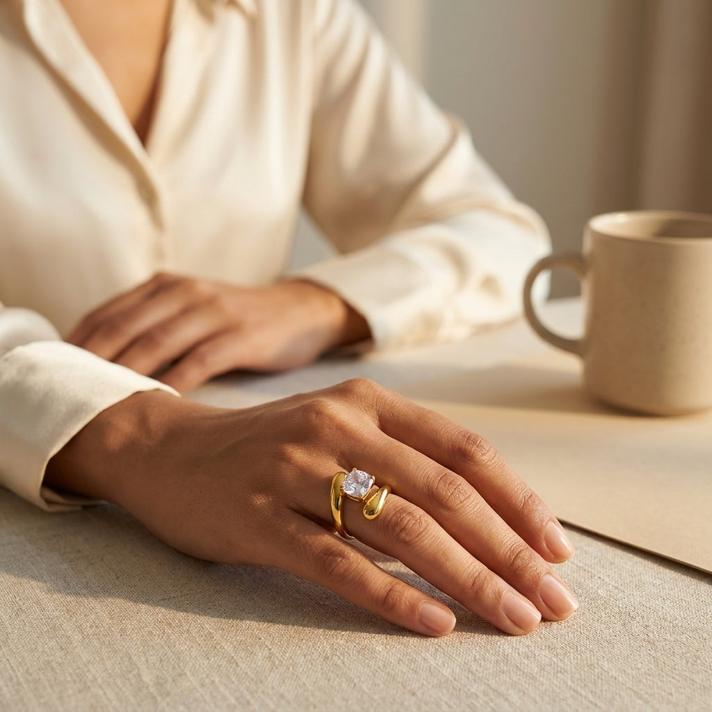 Solstice Open Solitaire Ring