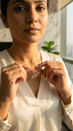 Minimal Gold Charm Necklace with Zircon Pendants