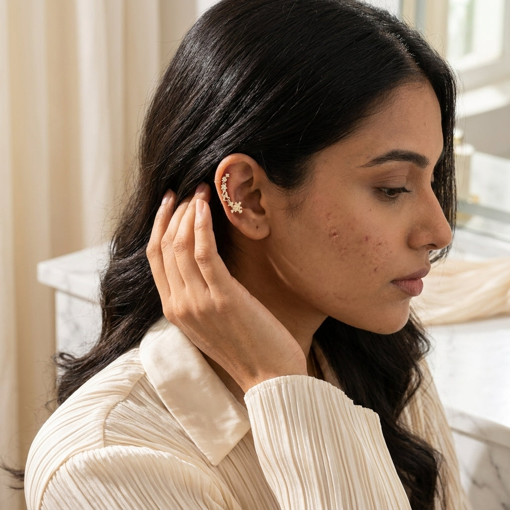 Celestial Bloom Ear Cuff