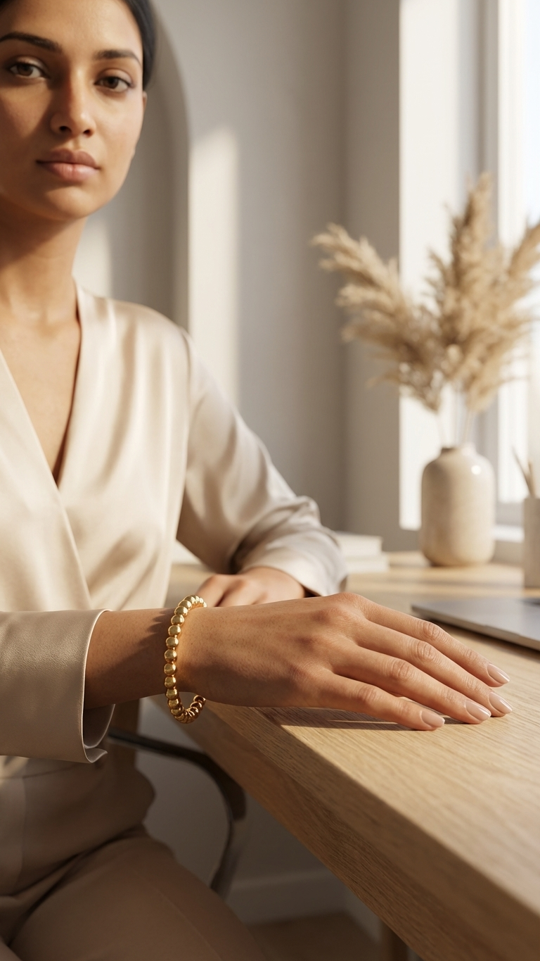 Dainty Gold Ball Bracelet