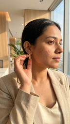 Ribbed Gold Hoop Earrings