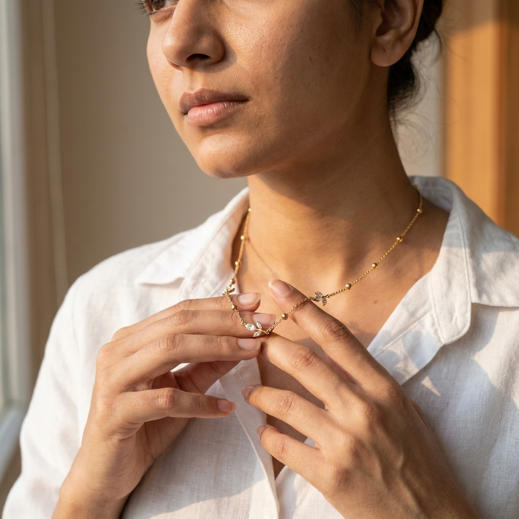 Crystal Tulip Gold Necklace