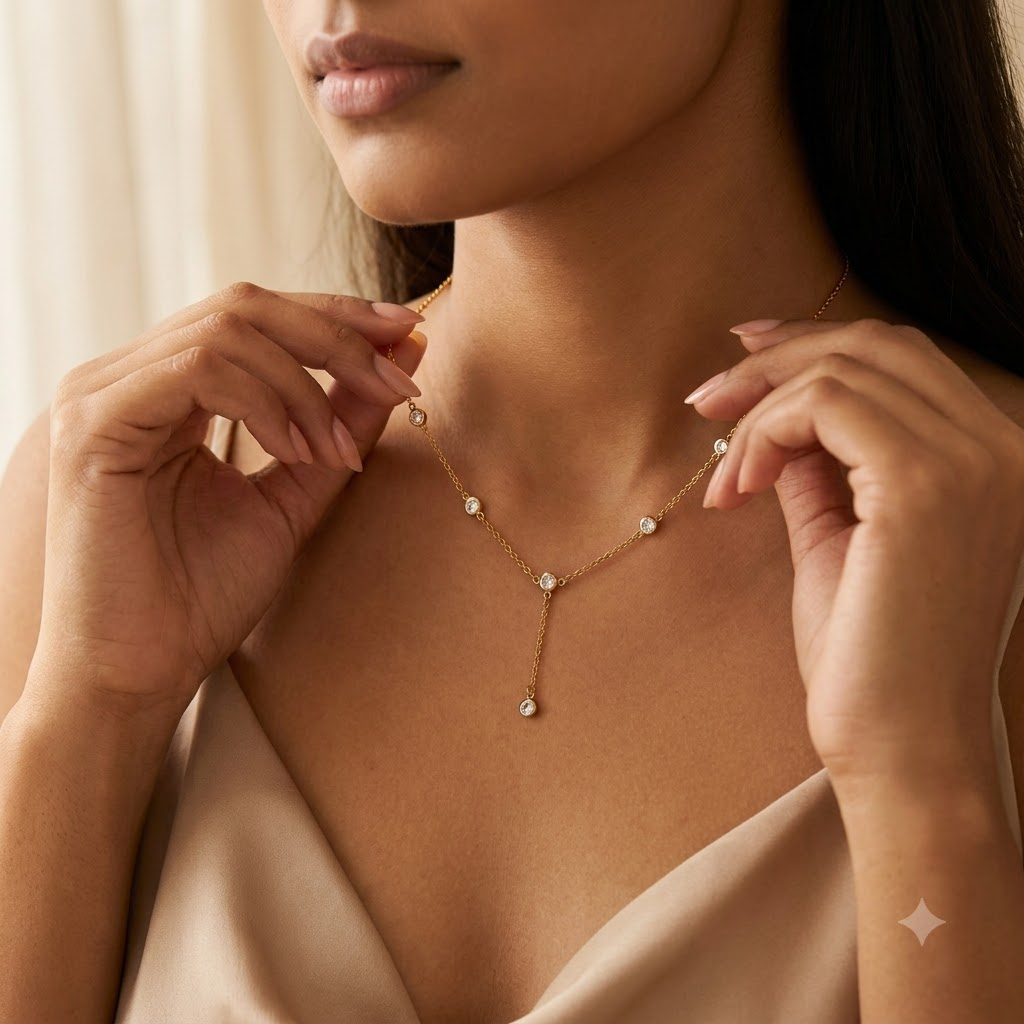 Serene Crystal Drop Necklace