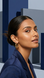 Ribbed Gold Hoop Earrings