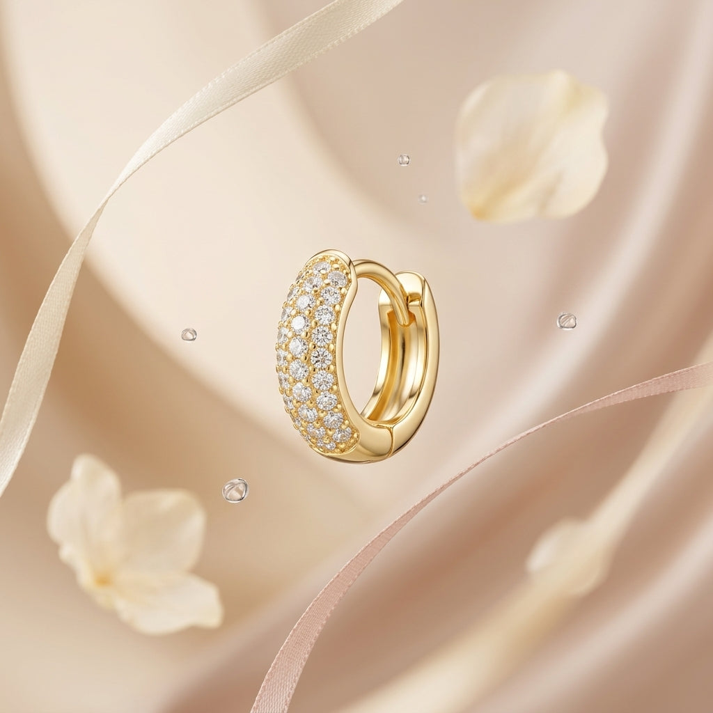 Pavé Huggie Earrings