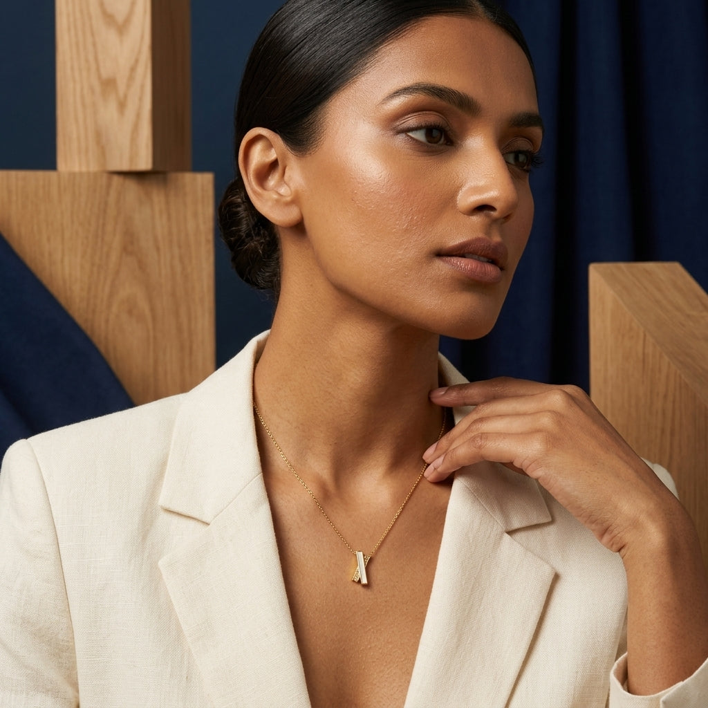 Luna Pearl Bar Necklace