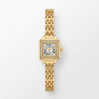 Crystal Square Gold Watch