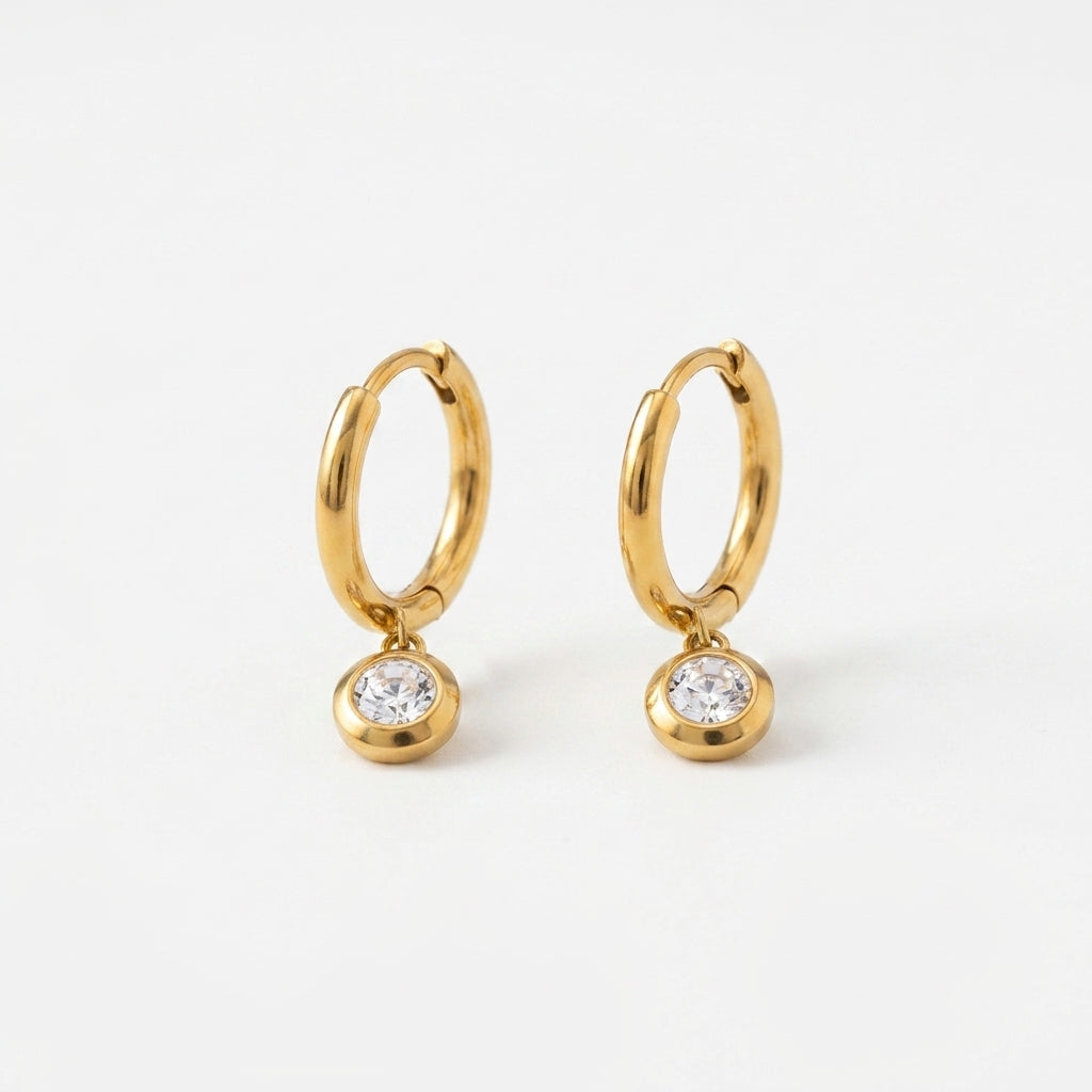 Halo Crystal Hoop Earrings