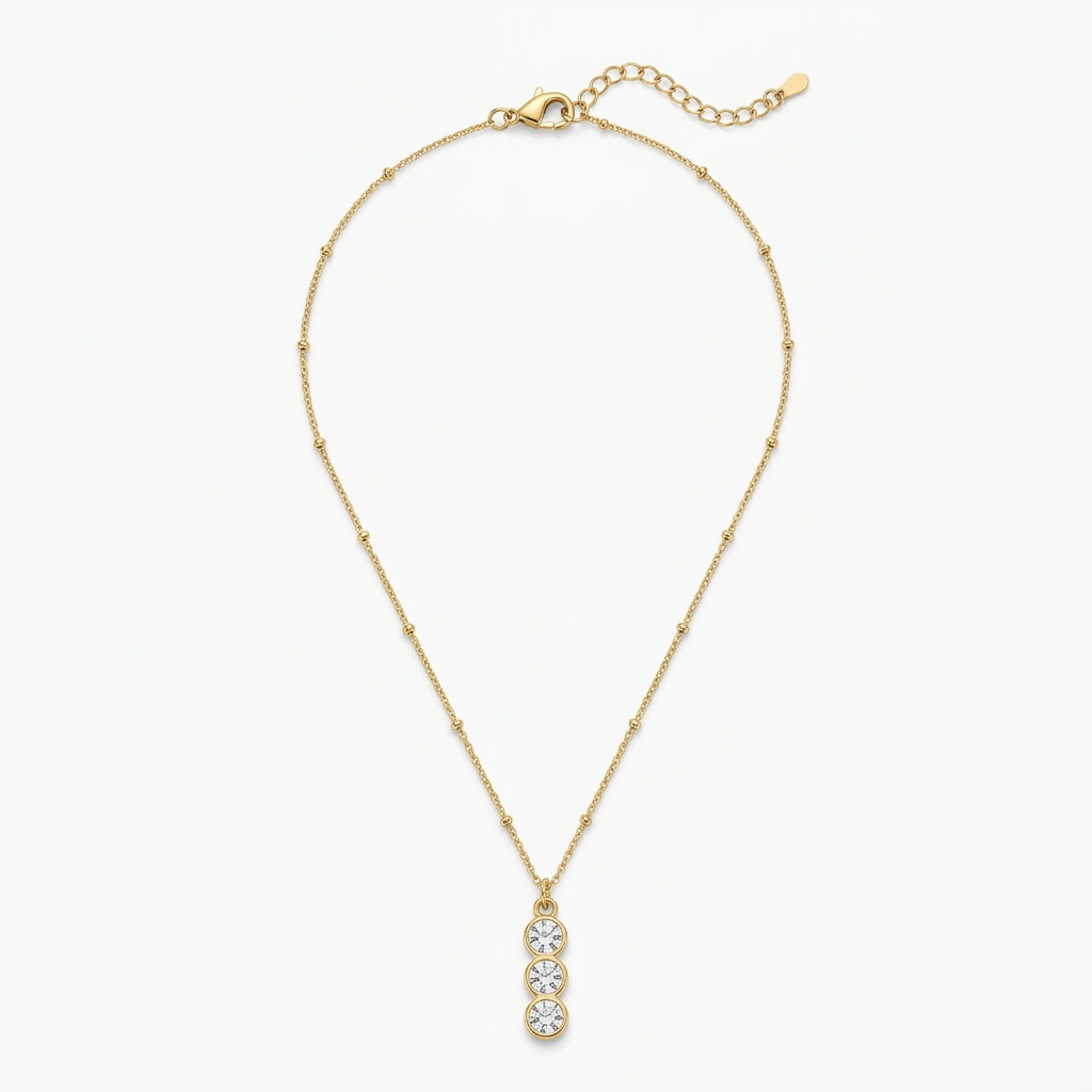 Triple Sparkle Pendant Necklace