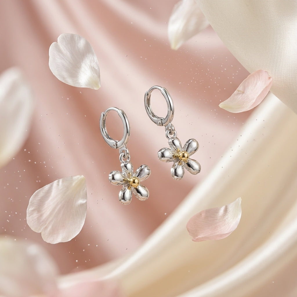 Daisy Charm Hoops