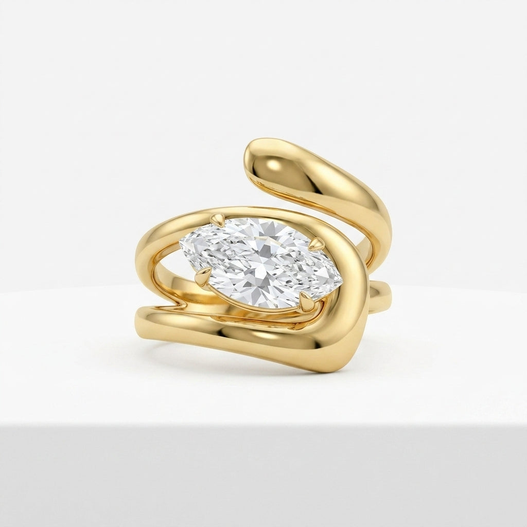 Marquise Glow Open Ring