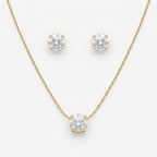 Classic Solitaire Necklace & Stud Set