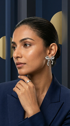Silver Bow Stud Earrings