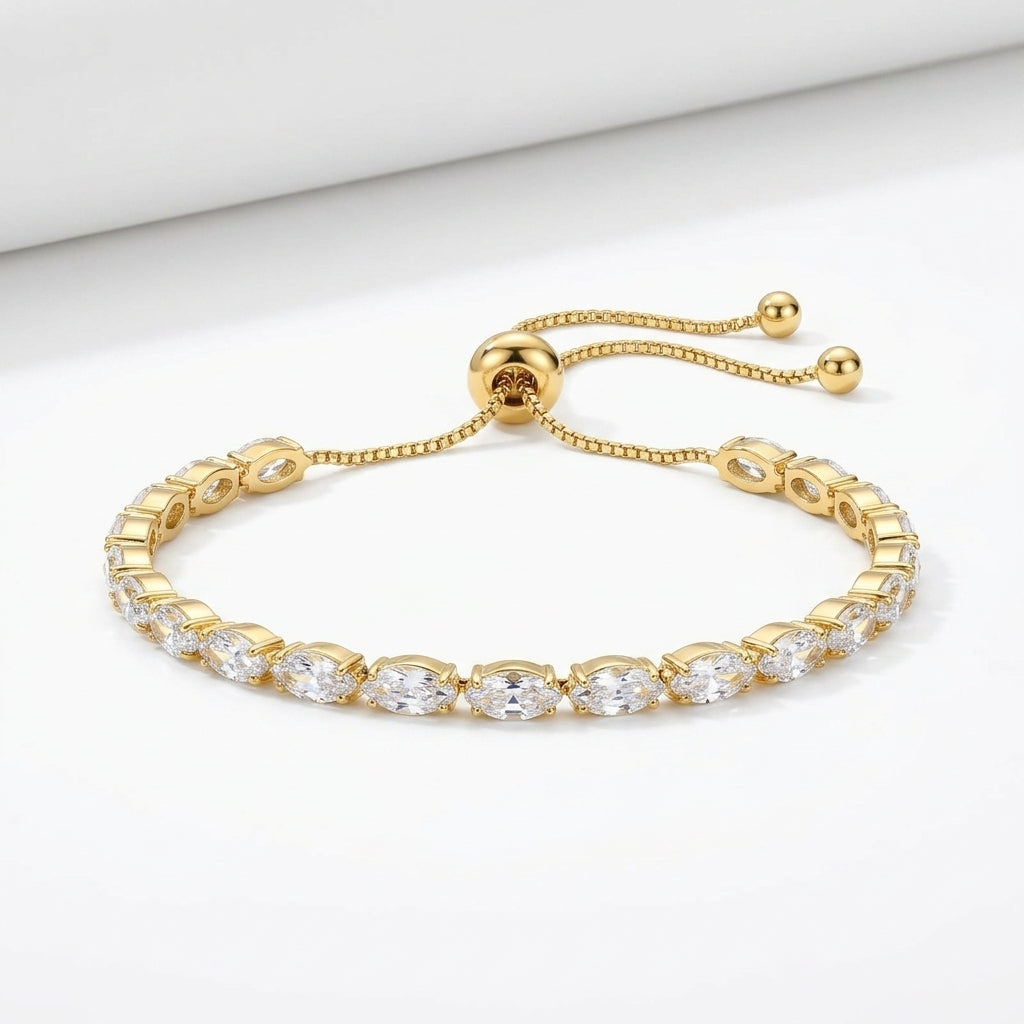 Marquise Tennis Slider Bracelet