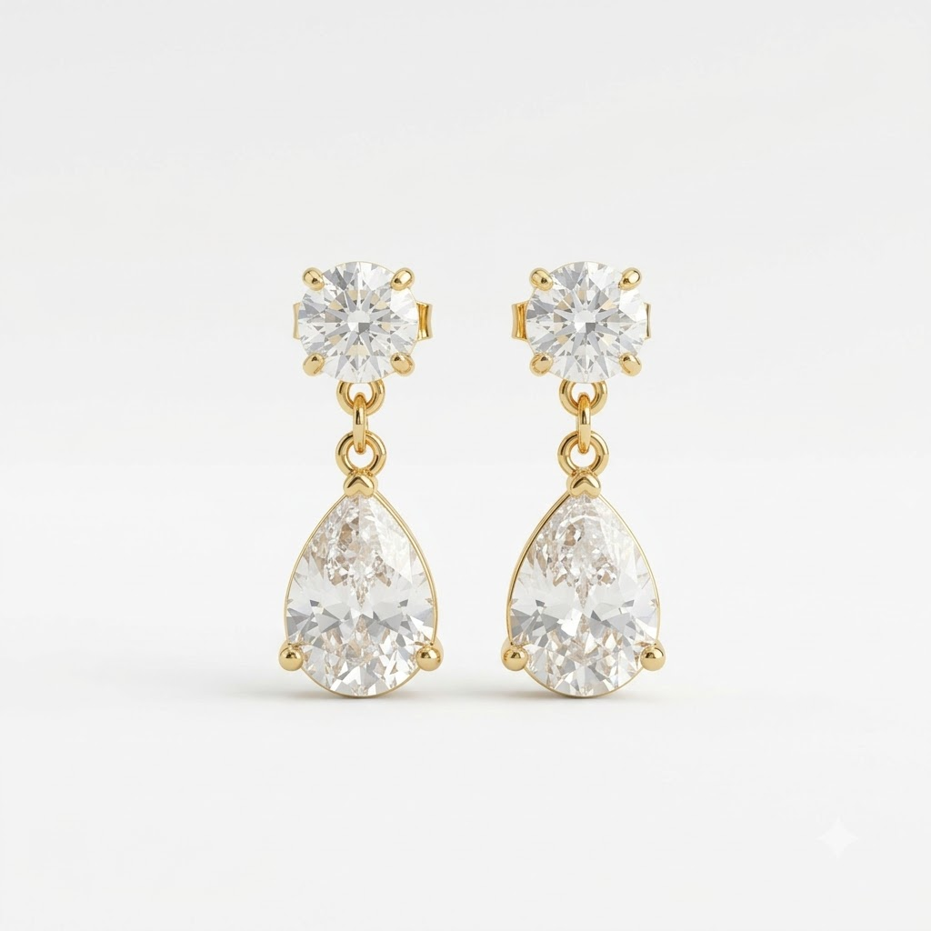 Gold-Tone Crystal Teardrop Earrings