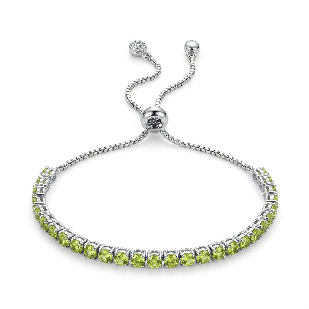 Lime Glow Tennis Slider Bracelet