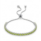 Lime Glow Tennis Slider Bracelet
