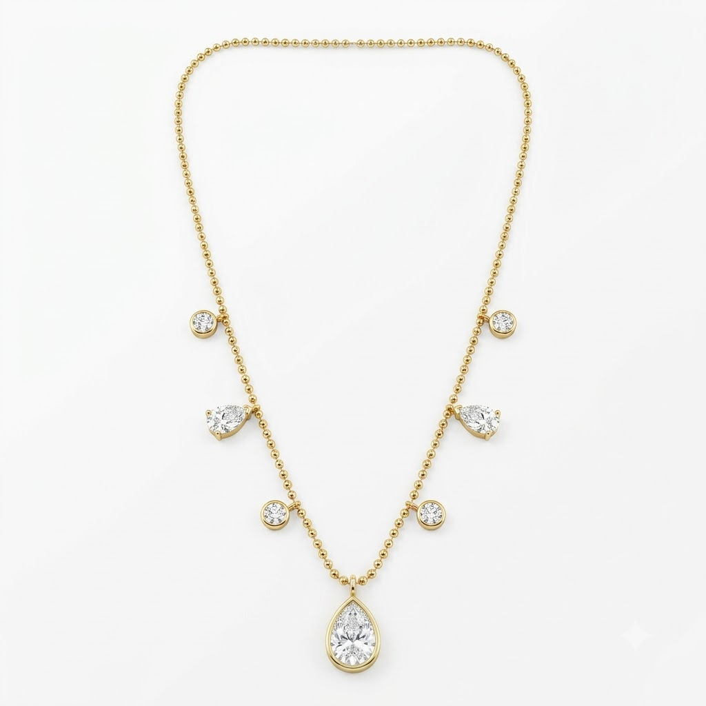 Celeste Teardrop Charm Necklace