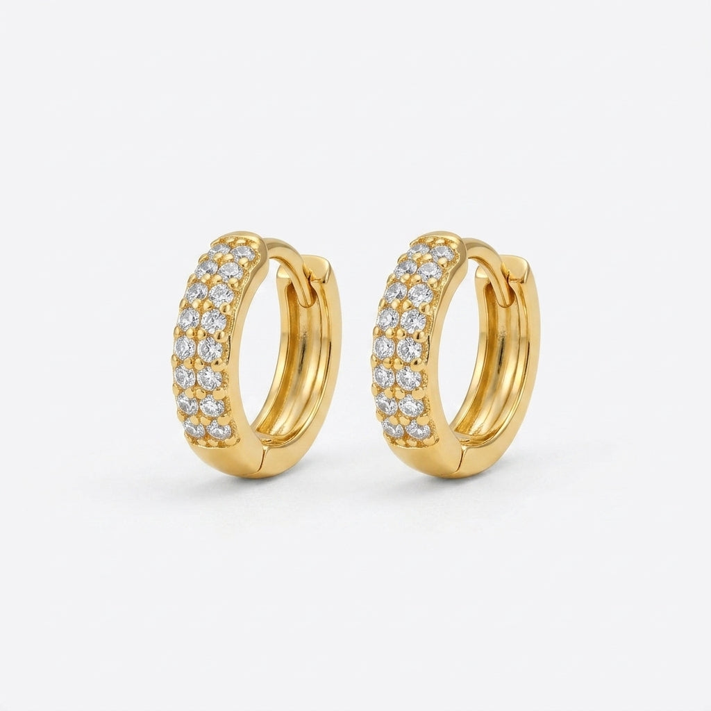 Pavé Huggie Hoop Earrings