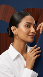 Geo Bamboo Hoop Earrings