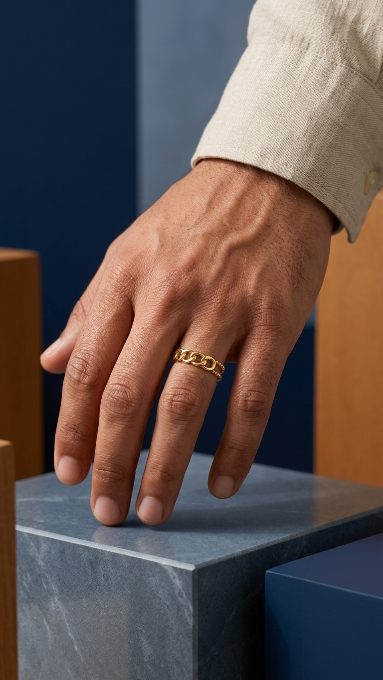 Dual Texture Open Ring