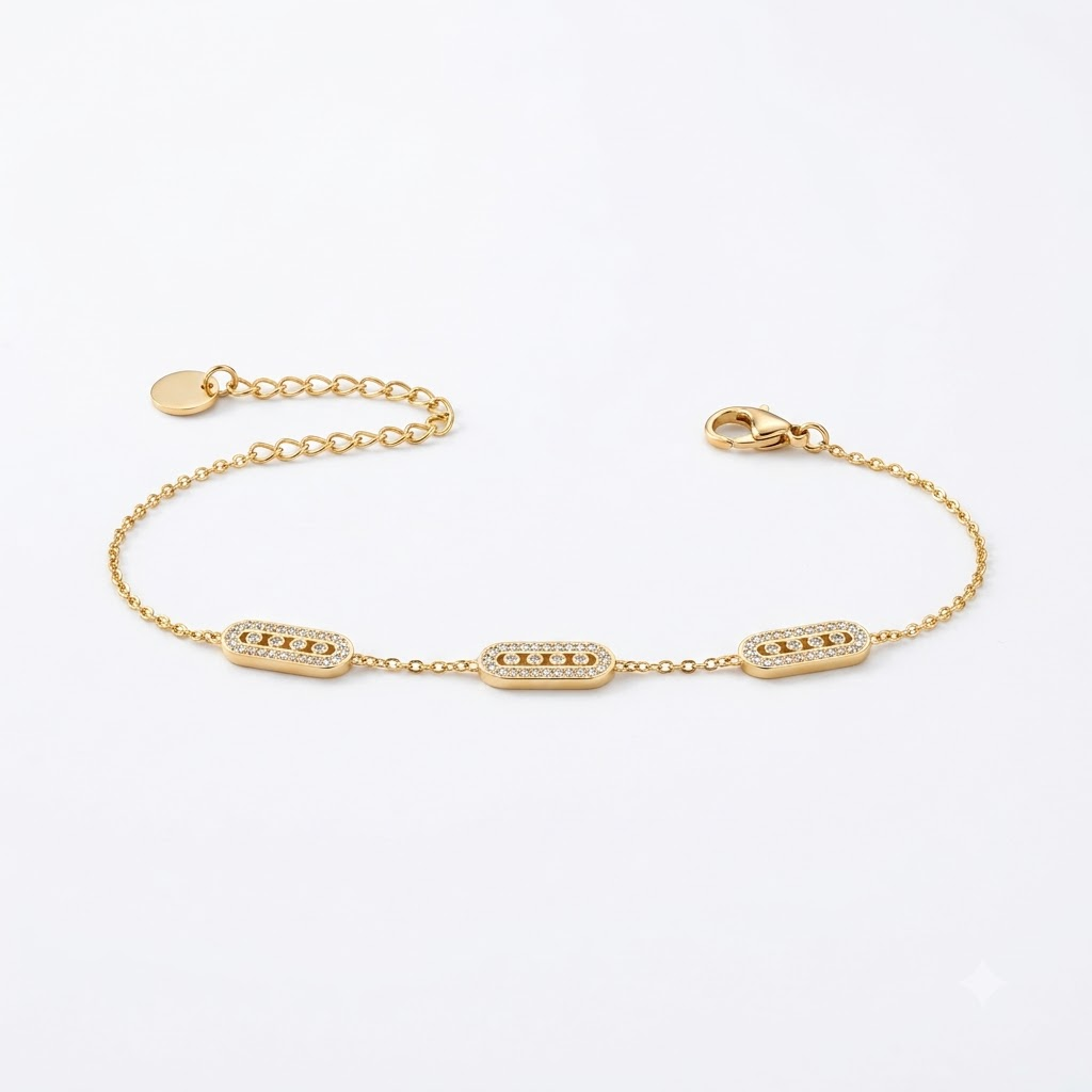 Pavé Link Gold Bracelet