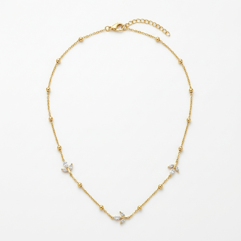 Crystal Tulip Gold Necklace