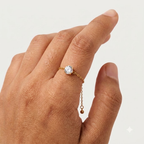 Minimal Crystal Slider Adjustable Ring