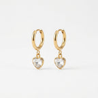 Crystal Heart Hoop Earrings