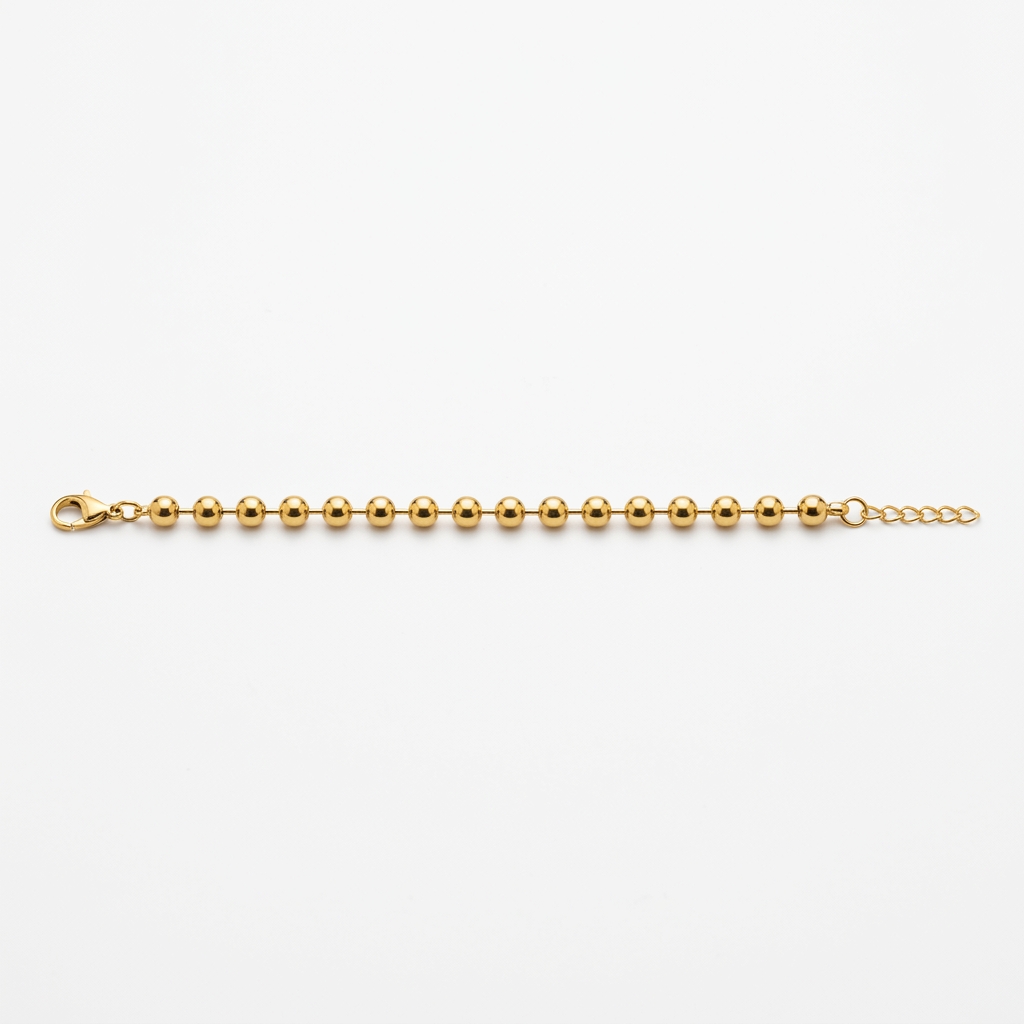 Gold Beaded Chain Bracelet