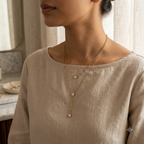 Double-Layered Crystal Drop Necklace
