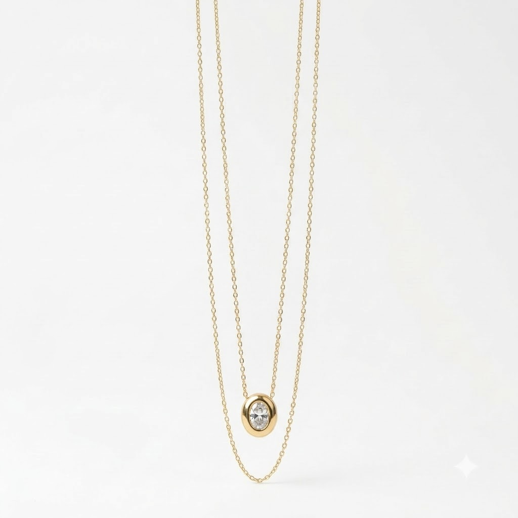 Aurelle Oval Pendant Necklace