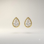 Gold Teardrop Crystal Stud Earrings