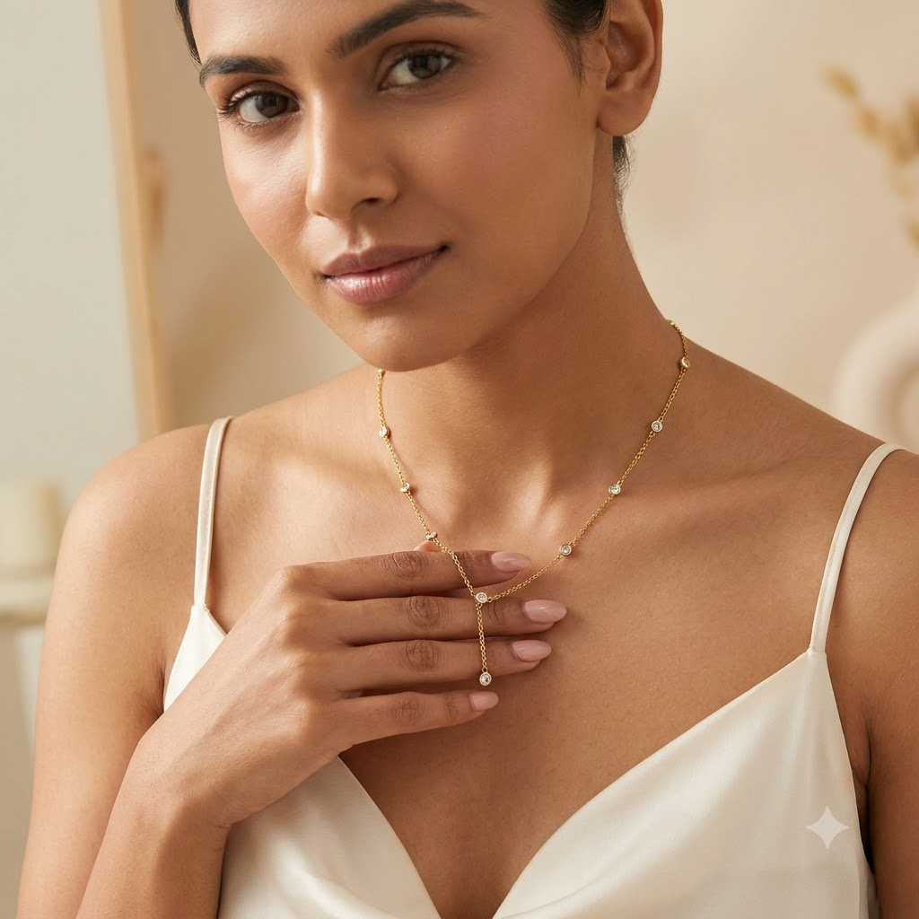 Serene Crystal Drop Necklace