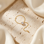 Minimal Crystal Slider Adjustable Ring
