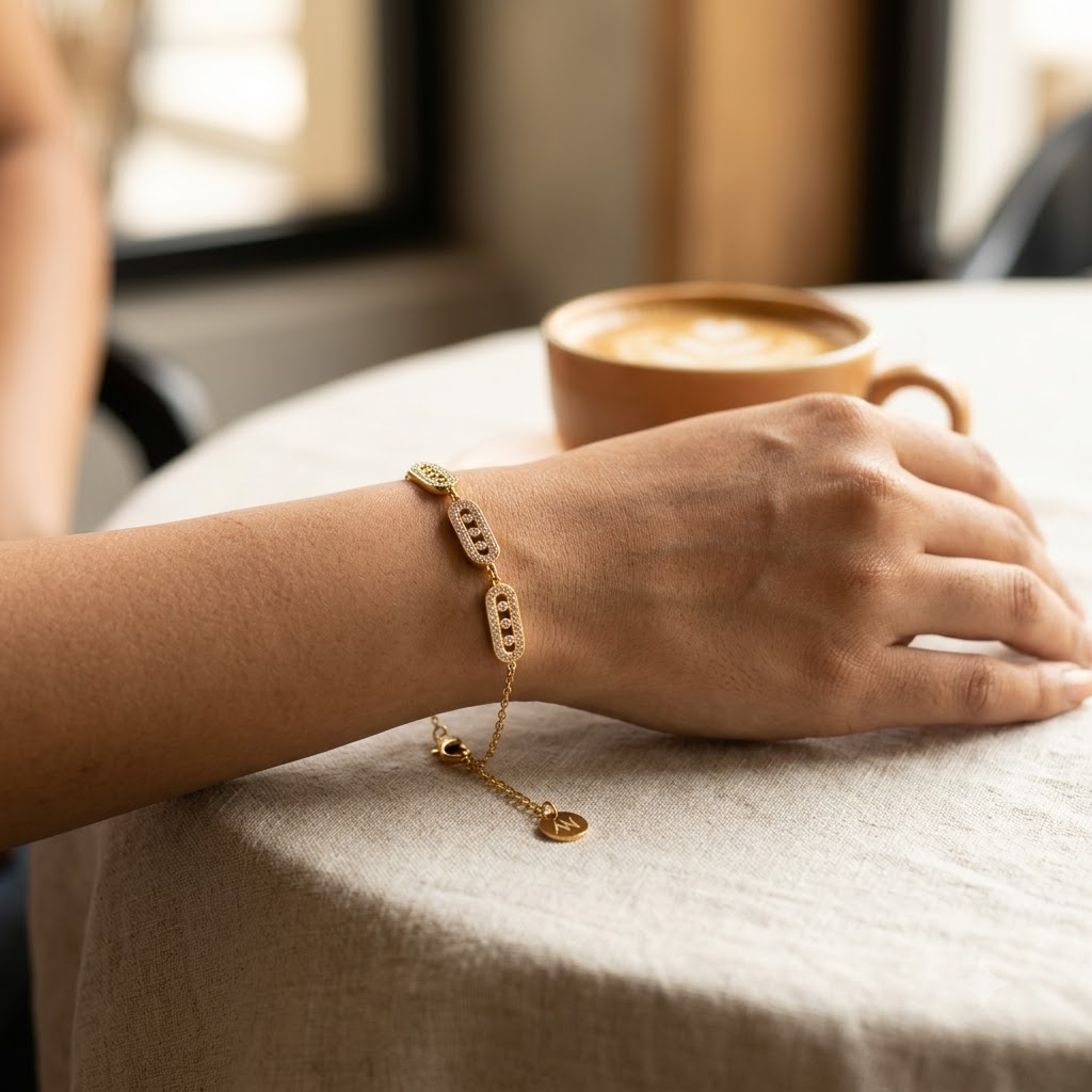 Pavé Link Gold Bracelet