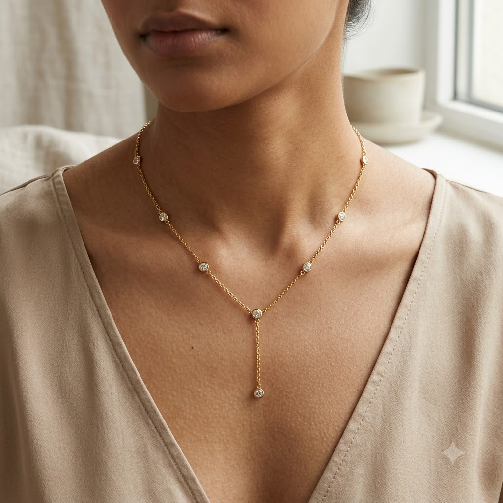 Serene Crystal Drop Necklace