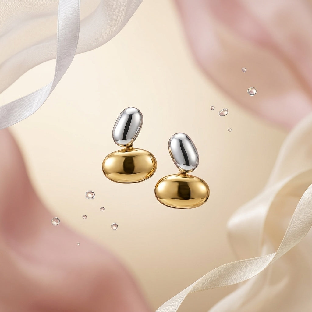 Luxe Dual Tone Statement Earrings