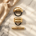Minimalist Gold Hair Cuff Set