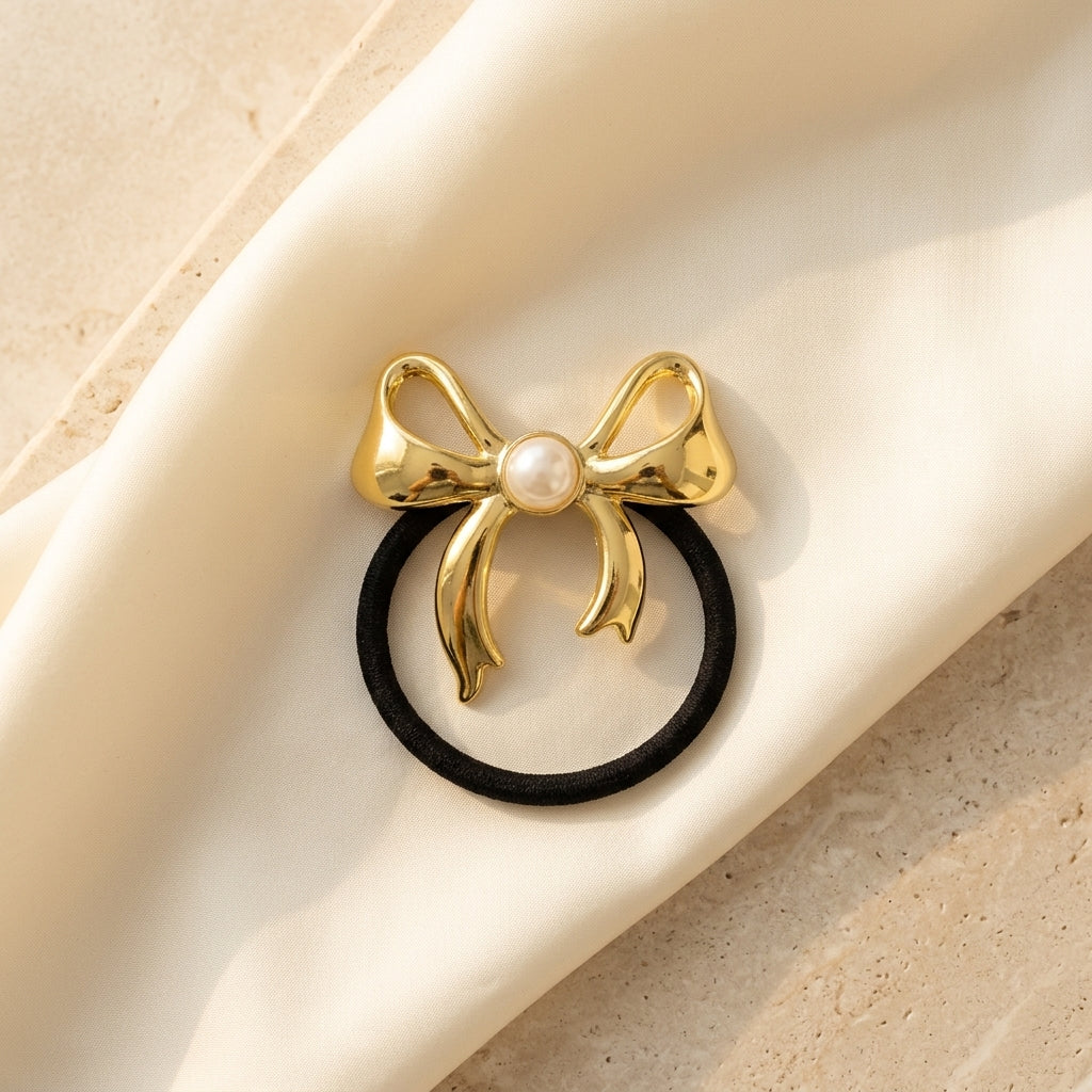 Pearl Bow Hair Tie