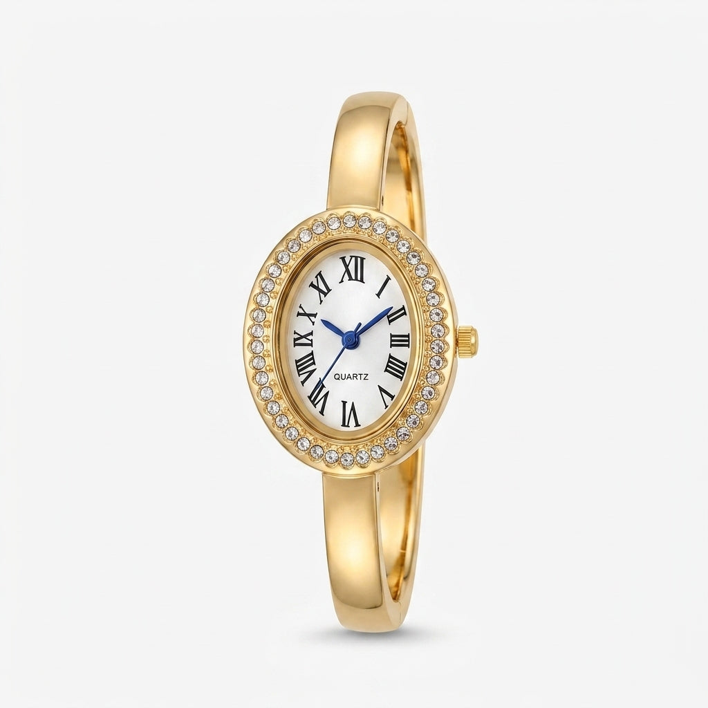 Crystal Bezel Bangle Watch
