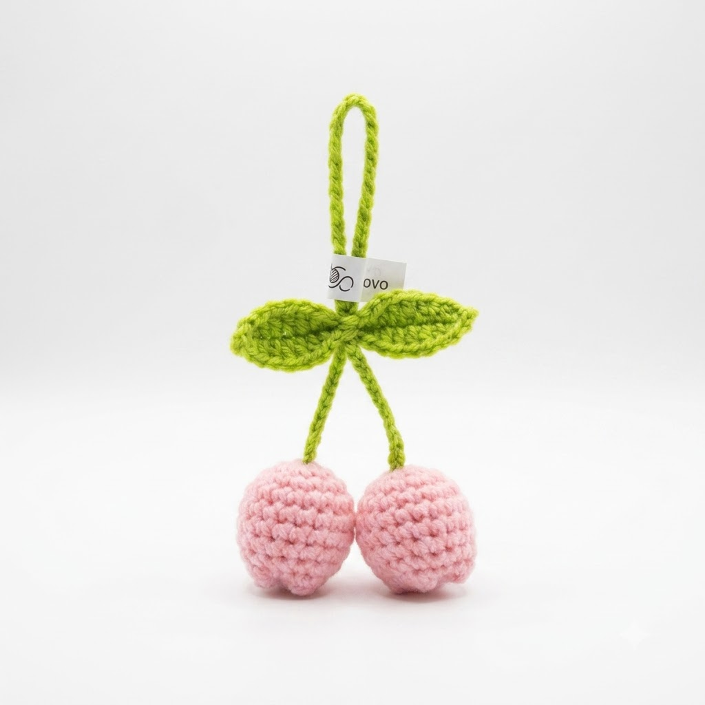 Handmade Cherry Bag Charm