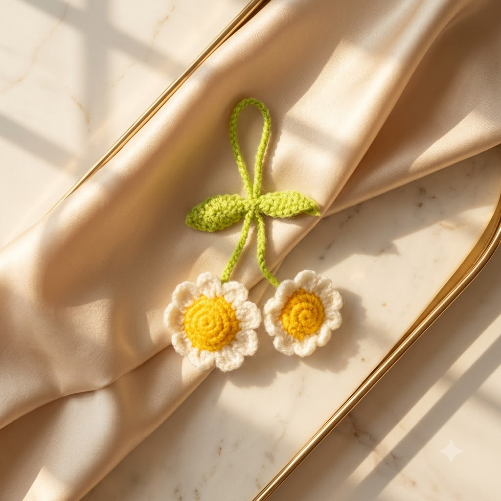 Handmade Daisy Flower Bag Charm