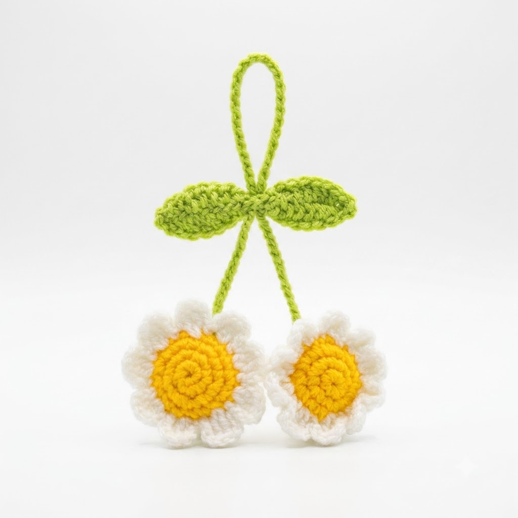 Handmade Daisy Flower Bag Charm