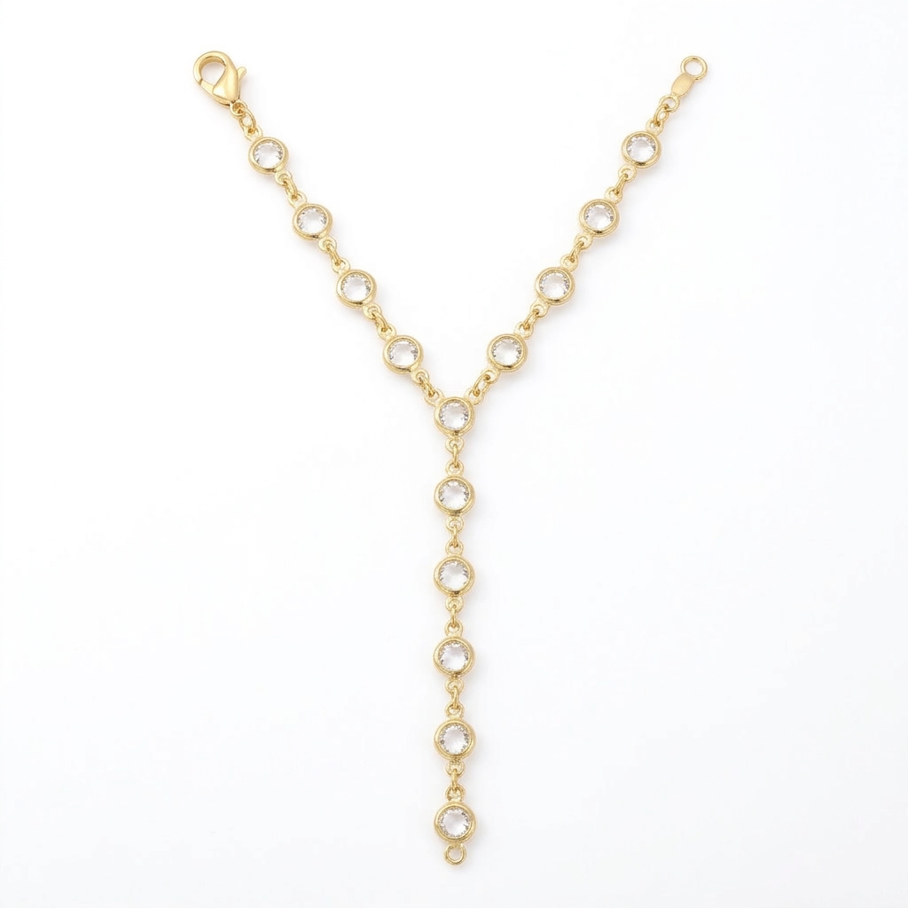 Y-Shaped Crytal Necklace (Long)