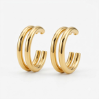Twist Double Hoop Ear Cuff Set – Set of 2