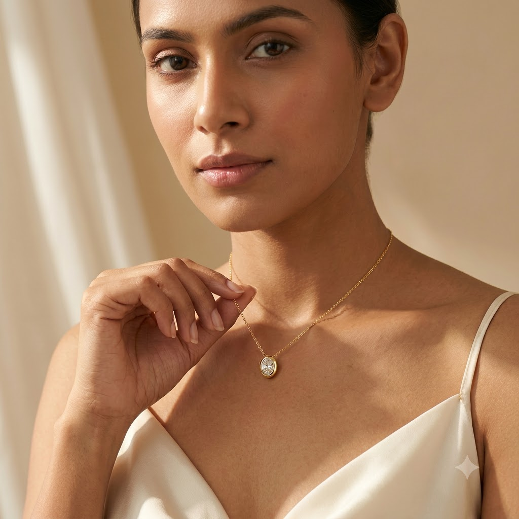 Aurelle Oval Pendant Necklace